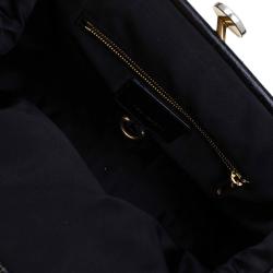 Marc Jacobs Dark Blue Quilted Coated Canvas Stam Satchel