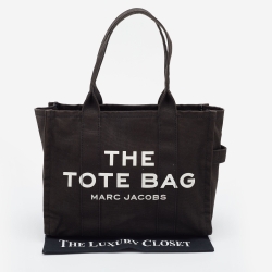 Pre Owned Marc Jacobs Black Canvas "The Tote" Shopper Tote