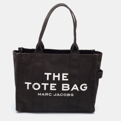 Pre Owned Marc Jacobs Black Canvas "The Tote" Shopper Tote