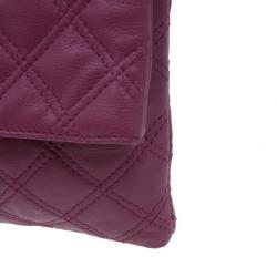 Pre Owned Marc Jacobs Pink Quilted Leather Large Convertible Eugenie Clutch