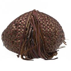 Pre Owned Marc Jacobs Brown Woven Leather Boho Hobo