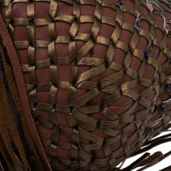 Pre Owned Marc Jacobs Brown Woven Leather Boho Hobo