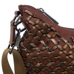 Pre Owned Marc Jacobs Brown Woven Leather Boho Hobo