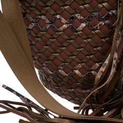 Pre Owned Marc Jacobs Brown Woven Leather Boho Hobo