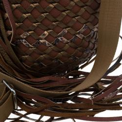 Pre Owned Marc Jacobs Brown Woven Leather Boho Hobo