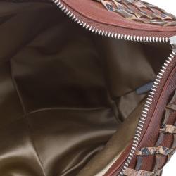 Pre Owned Marc Jacobs Brown Woven Leather Boho Hobo