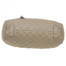 Pre Owned Marc Jacobs Beige Quilted Leather Stam Bag