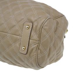Pre Owned Marc Jacobs Beige Quilted Leather Stam Bag