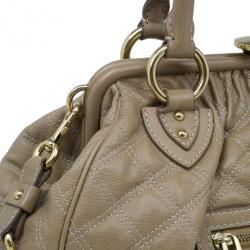 Pre Owned Marc Jacobs Beige Quilted Leather Stam Bag