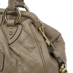 Pre Owned Marc Jacobs Beige Quilted Leather Stam Bag