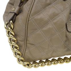 Pre Owned Marc Jacobs Beige Quilted Leather Stam Bag