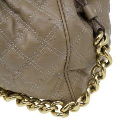 Pre Owned Marc Jacobs Beige Quilted Leather Stam Bag