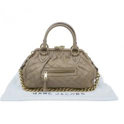 Pre Owned Marc Jacobs Beige Quilted Leather Stam Bag