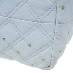 Pre Owned Marc Jacobs White Leather Large Rio Stardust Studded Satchel