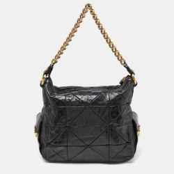 Pre Owned Marc Jacobs Black Quilted Glossy Leather Multipocket Hobo