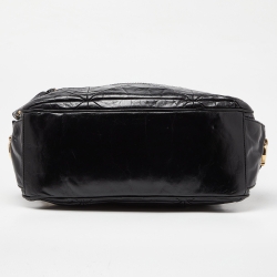 Pre Owned Marc Jacobs Black Quilted Glossy Leather Multipocket Hobo