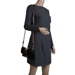 Pre Owned Marc Jacobs Dark Green Patent Leather Embellished Crossbody Bag