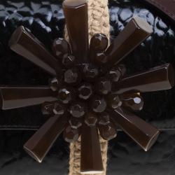 Pre Owned Marc Jacobs Dark Green Patent Leather Embellished Crossbody Bag