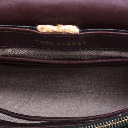 Pre Owned Marc Jacobs Dark Green Patent Leather Embellished Crossbody Bag