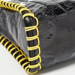 Pre Owned Marc Jacobs Black/Yellow Tarp Medium The Tote Bag