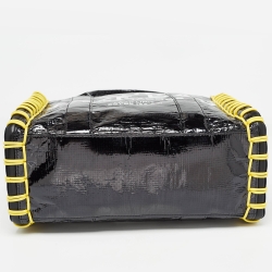 Pre Owned Marc Jacobs Black/Yellow Tarp Medium The Tote Bag