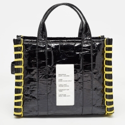 Pre Owned Marc Jacobs Black/Yellow Tarp Medium The Tote Bag