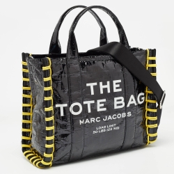 Pre Owned Marc Jacobs Black/Yellow Tarp Medium The Tote Bag