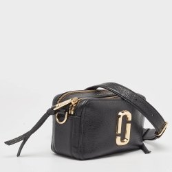 Pre Owned Marc Jacobs Black Leather The Softshot 21 Camera Bag
