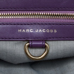 Pre Owned Marc Jacobs Purple Quilted Leather Stam Satchel