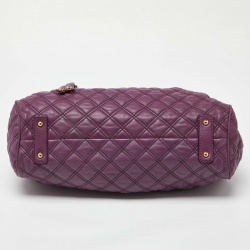 Pre Owned Marc Jacobs Purple Quilted Leather Stam Satchel