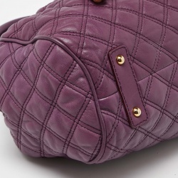 Pre Owned Marc Jacobs Purple Quilted Leather Stam Satchel