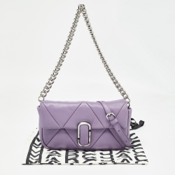 Pre Owned Marc Jacobs Lilac Puffy Diamond Quilted Leather Shoulder Bag