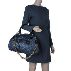 Pre Owned Marc Jacobs Blue Python Embossed Stam Satchel