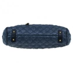 Pre Owned Marc Jacobs Blue Python Embossed Stam Satchel