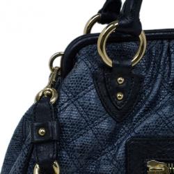 Pre Owned Marc Jacobs Blue Python Embossed Stam Satchel