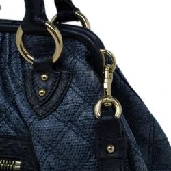 Pre Owned Marc Jacobs Blue Python Embossed Stam Satchel