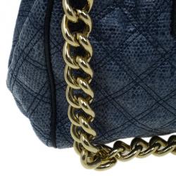 Pre Owned Marc Jacobs Blue Python Embossed Stam Satchel