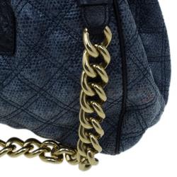 Pre Owned Marc Jacobs Blue Python Embossed Stam Satchel