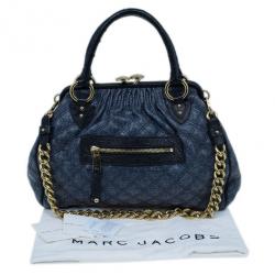 Pre Owned Marc Jacobs Blue Python Embossed Stam Satchel