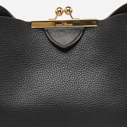 Marc Jacobs Black Leather The Kiss Shopper Tote