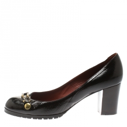 Marc Jacobs Black Patent Leather Block Heel Pumps Size 39.5