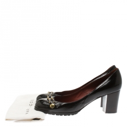 Marc Jacobs Black Patent Leather Block Heel Pumps Size 39.5