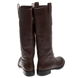 Pre Owned Marc Jacobs Brown Leather Knee Length Boots Size 38