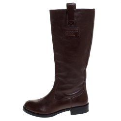 Pre Owned Marc Jacobs Brown Leather Knee Length Boots Size 38