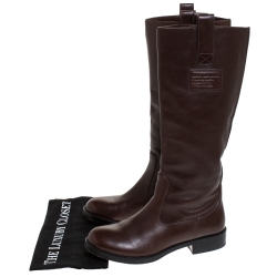 Pre Owned Marc Jacobs Brown Leather Knee Length Boots Size 38