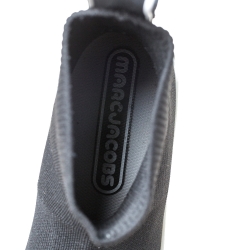 Pre Owned Marc Jacobs Black Knit Fabric Dart High Top Slip On Sneakers Size 40