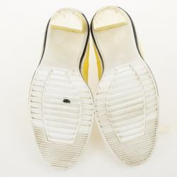 Pre Owned Marc Jacobs Yellow Cap Toe Bow Pumps Size 39.5