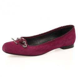 Marc Jacobs Pink Suede Safety Pin Ballet Flats Size 38.5