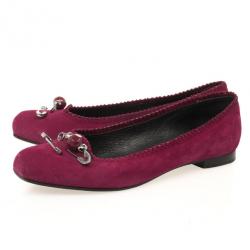 Marc Jacobs Pink Suede Safety Pin Ballet Flats Size 38.5