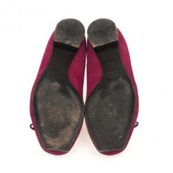 Marc Jacobs Pink Suede Safety Pin Ballet Flats Size 38.5